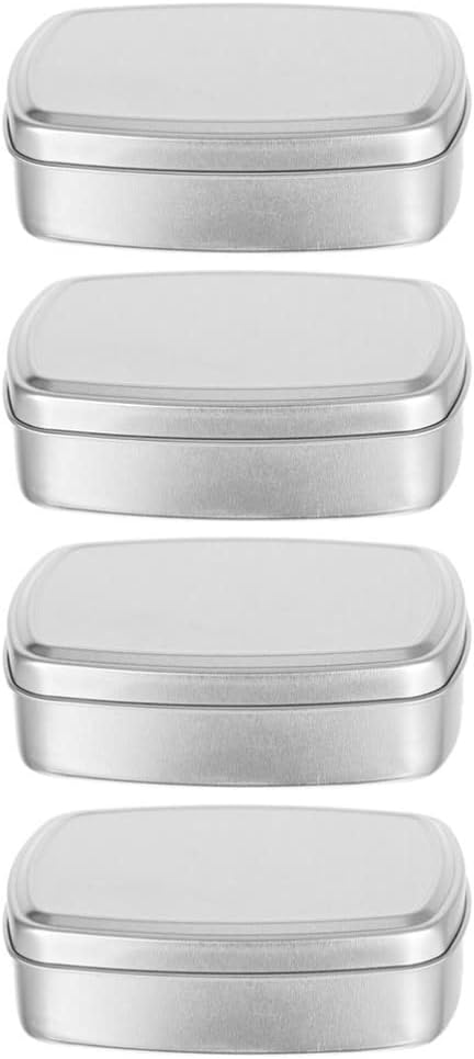 Zerodeko Aluminum Square Soap Dish with Lids 4pcs Set