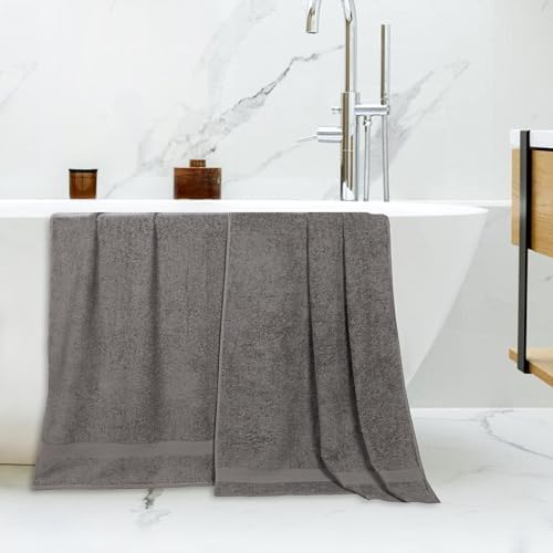 Superior 2-Piece Cotton Bath Sheet Set - Charcoal