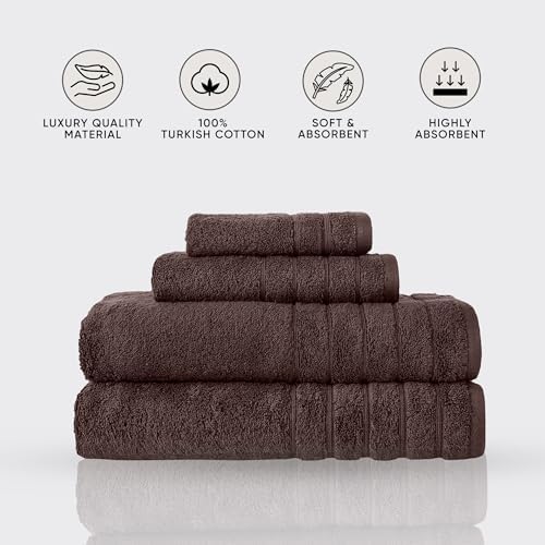 Towels Beyond Luxury 4 Piece Towel Set Chocolate