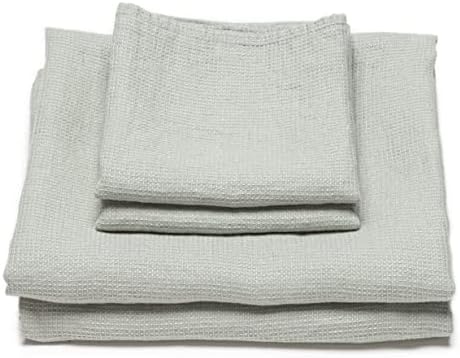 LinenMe Linen Towel Set Waffle Sea Foam 1
