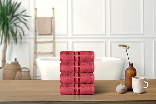 Dewall Maisons 4-Piece Dark Red Bath Towel Set
