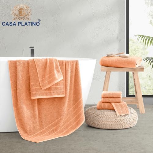 Casa Platino 100 Cotton Towel Set 8 Pc Peach Fuzz