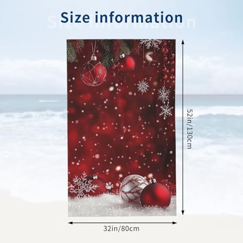 DADABULIU Christmas Red Bath Towel - Premium Microfiber