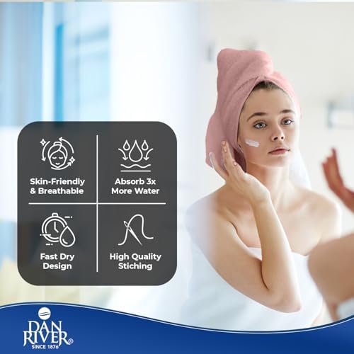 DAN RIVER 4 Pack Bath Towels DustyRose 22x44 Inches