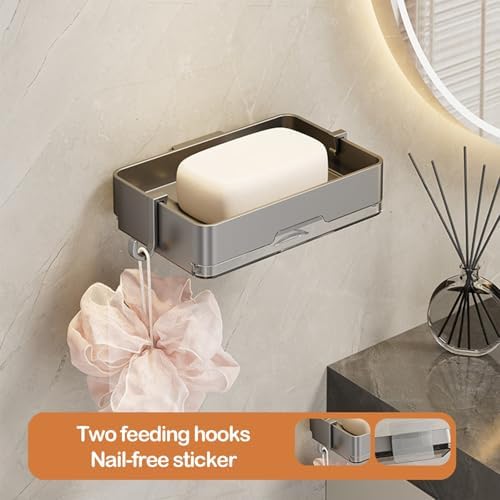 Wall-Mounted No-Punch Soap Box with Suction Cup