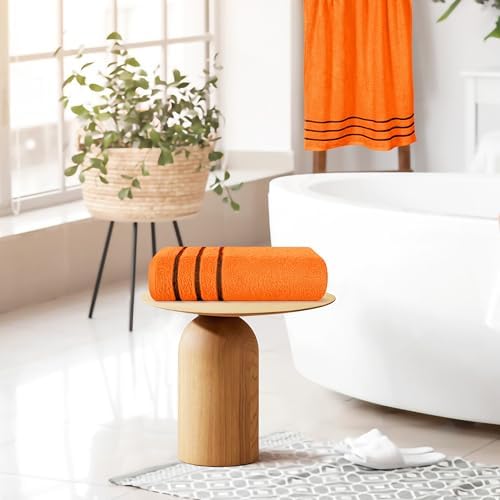 MyOwn Cotton 2 Pack Oversized Bath Towel Set - Orange 1