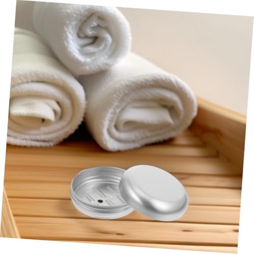 ABOOFAN Travel Round Aluminum Soap Holder Leakproof