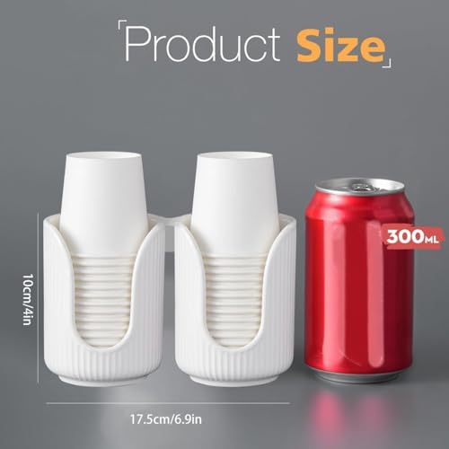 AOIROE Plastic Bathroom Cup Dispenser with Vertical Stripes