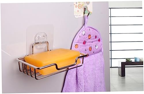 Wall Mounted Stainless Steel Soap Holder Self Adhesive for Bathroom and Kitchen