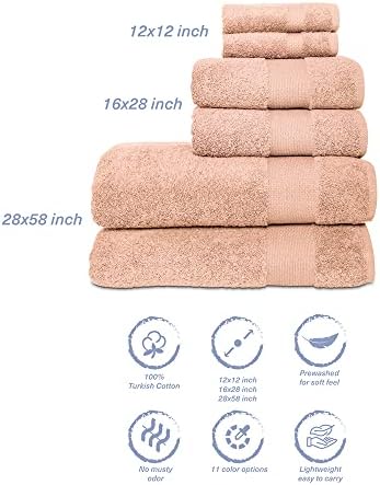 Hencely 6-Piece Bath Towel Set - Soft Turkish Cotton 1
