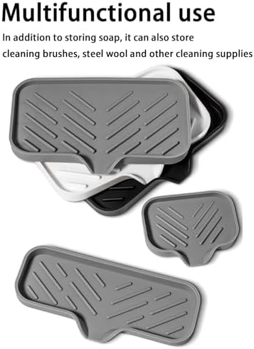 Silicone Soap Drainer with Drain for Bar Soap Kitchen Sink Organizer