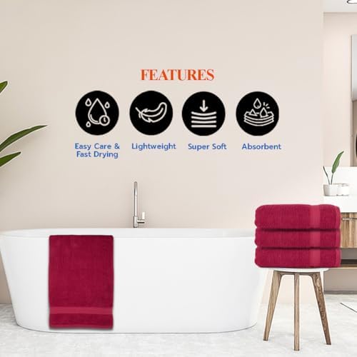 Textila Bath Towels - 30x60 Inch Pack of 4 1