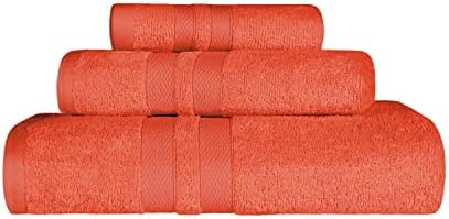 Superior Ultra-Soft 3-Piece Cotton Towel Set - Tangerine