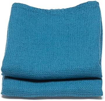 LinenMe Waffle Towel Set of 2 Sea Blue 50x70cm