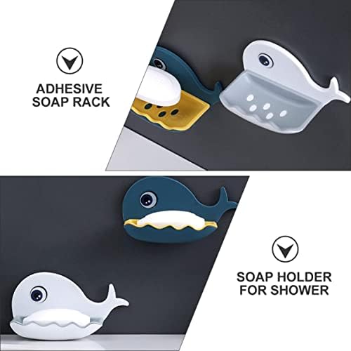 Modern Whale-Shaped Wall Soap Holder with Adhesive Base