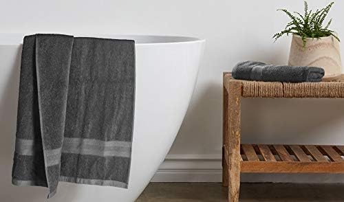 BOUTIQUO Premium Cotton 4 Pack Bath Towel Set - Charcoal Grey 1