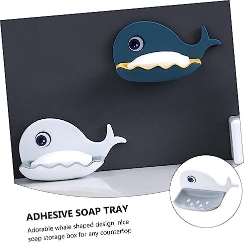 IMIKEYA Adorable Whale Soap Dish Wall Holder