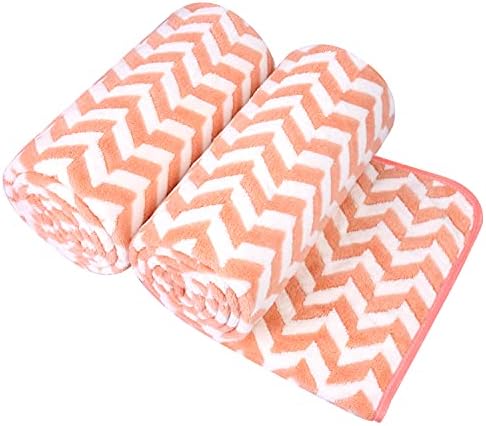 JML 2 Pack Microfiber Bath Towels 30x60 Chevron Red