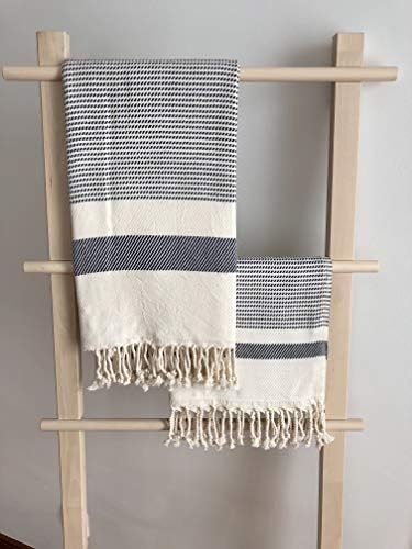 OliveLinen Pixel Turkish Towel Set 1