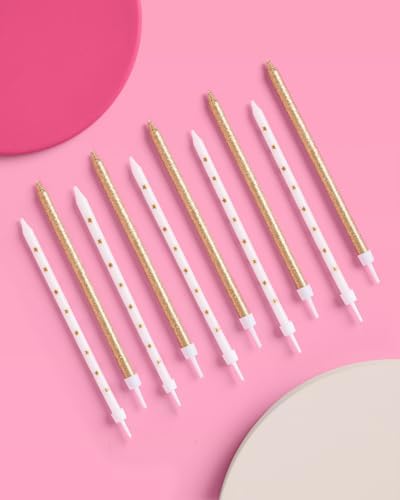 Xo Fetti Gold Glitter Star Cake Candles - 10 Pcs