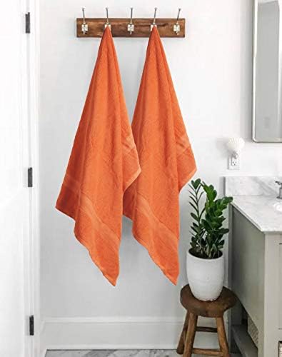 BOUTIQUO Premium Cotton 4 Pack Bath Towel Set - Orange 1