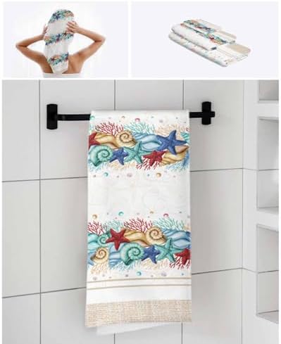 Ocean Coral Beach Starfish Bath Towel Set