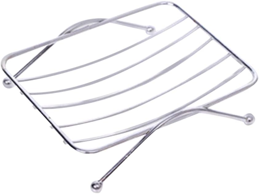 WOONEKY Square Stainless Soap Dish Holder Wall Mount Kitchen Sink Organizer