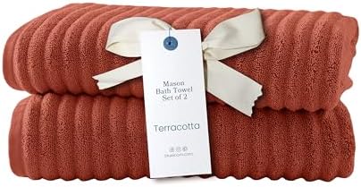 Blue Loom Ribbed Bath Towel Set of 2