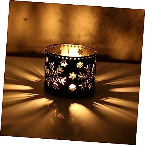 Retro Christmas Decor Iron Candle Holder Snowflake Pen Stand