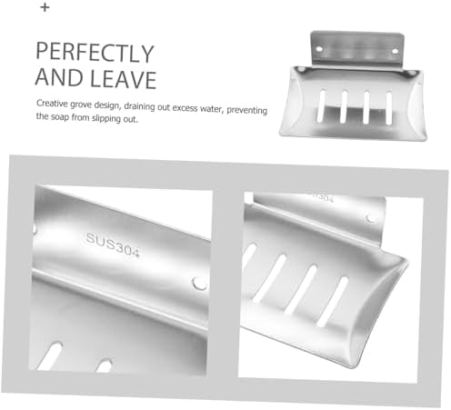 Stainless Steel Wall Mount Soap Dish for Bar Soap No Drilling Required