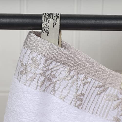 Superior Cotton Bath Towels Set of 2 with Floral Border