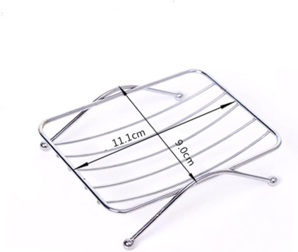 Yardenfun 1pc Wall Mounted Stainless Steel Soap Dish Holder Square Shape No Drilling