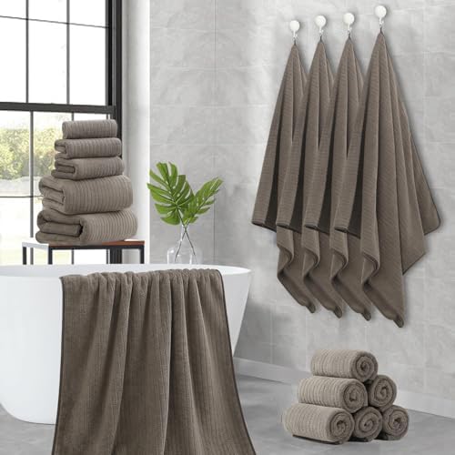 Hailea 18-Piece Family Bath Towel Set - Brown