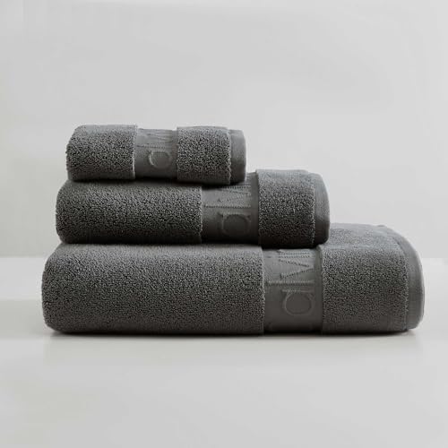 Calvin Klein Bath Towel Set 3-Piece Solid Grey 1