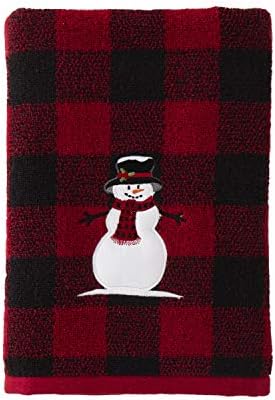 SKL Home Christmas Snowman Bath Towel Red