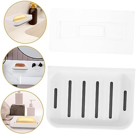 LIFKICH 1Set Absorbent Soap Dish Wall-Mounted Holder