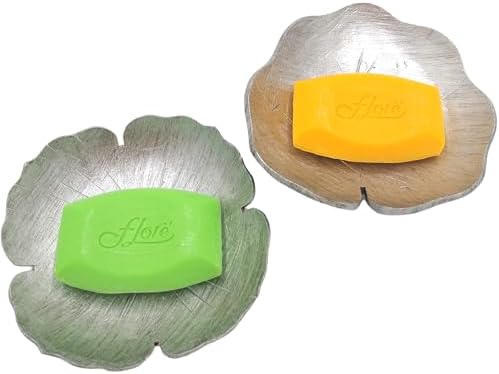 Coconut Shell Soap Dish with Silver Decor