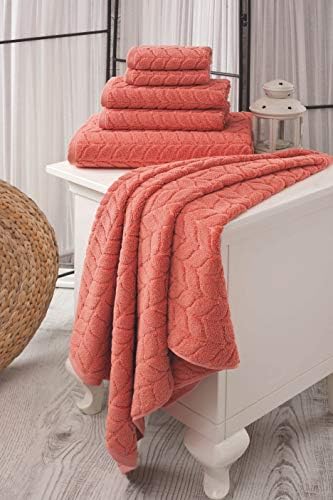 BAGNO MILANO Turkish Bath Towel Set - Coral Red