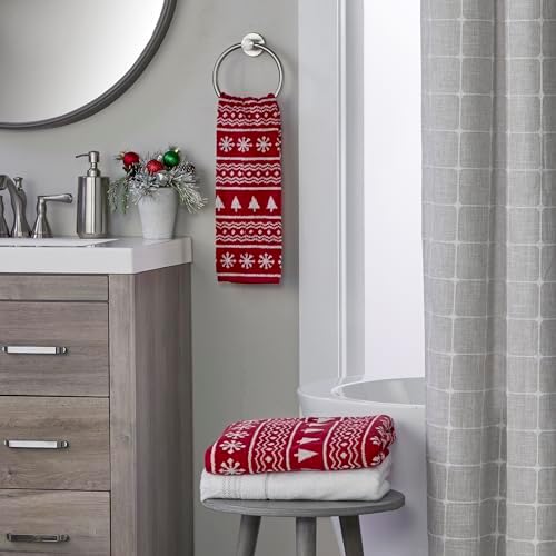 SKL Home Winter Fair Isle Bath Towel Red