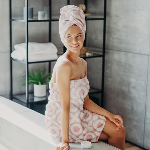 OX Pink Bath Towels Set of 2 Cotton 27x55 Inch