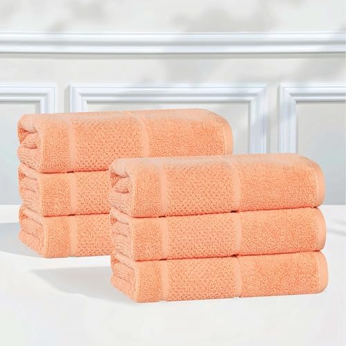 Superior Mile Smart Twist Viscose Cotton Blend Towels Set of 6 Peach