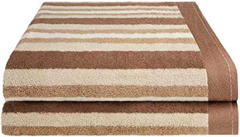 Superior Luxurious Stripes Bath Sheet Set 2-Piece Chocolate