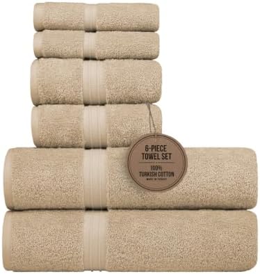 Cotoniche 6 Pack Cotton Towel Set - Beige