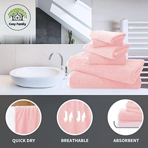 Cosy Family 8-Piece Microfiber Towel Set Pink