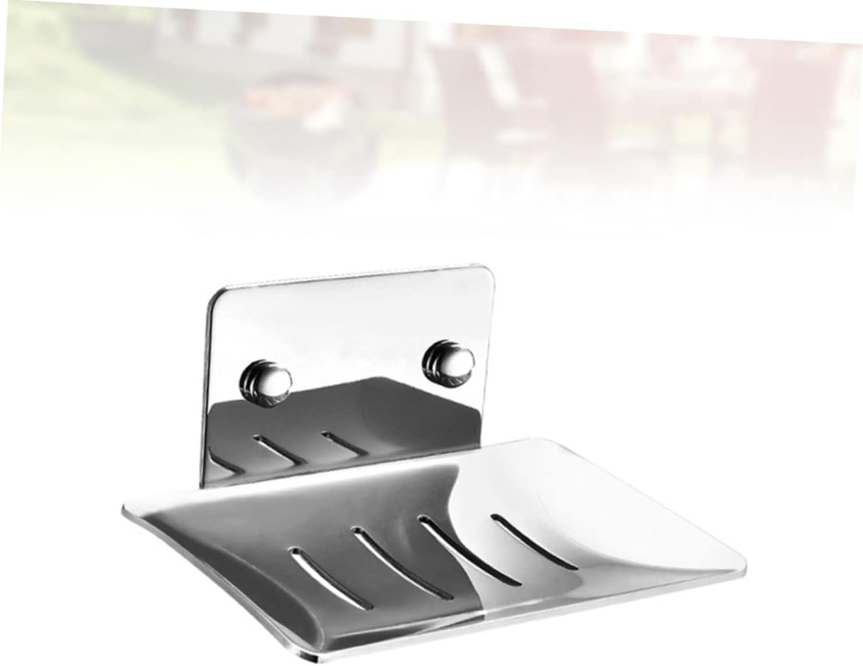 Healifty Modern Stainless Steel Soap Dish Holder for Bathroom Kitchen and Laundry