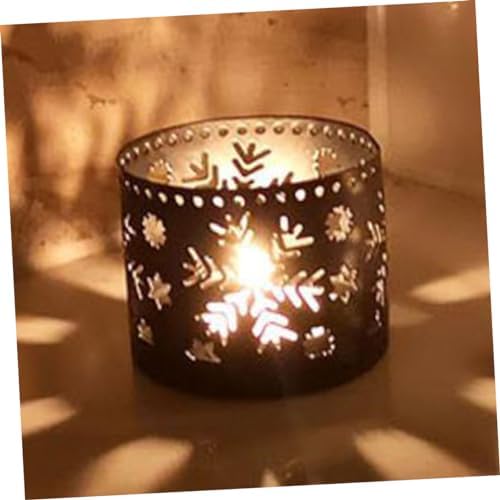Iron Hollow Candle Holders Set Snowflake Christmas Decor