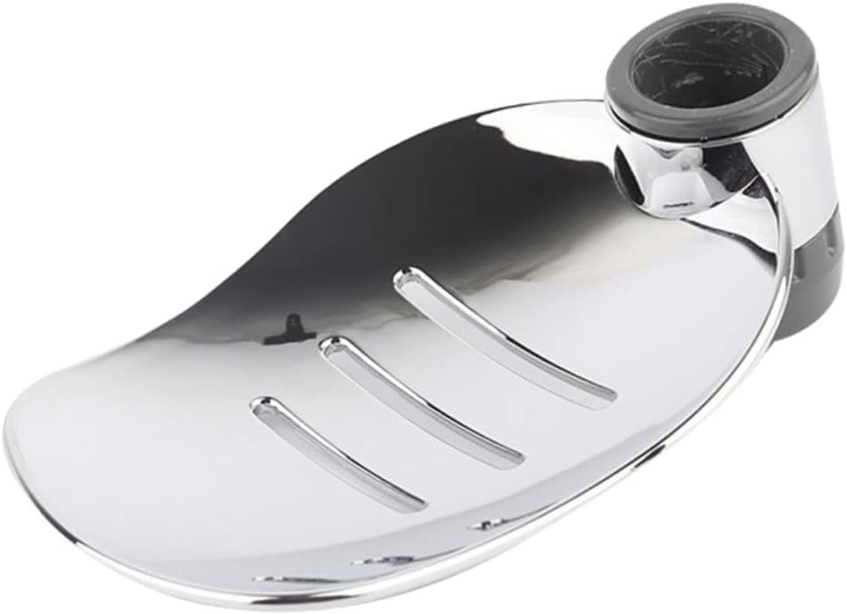 MUCKLILY 2Pcs Silver Soap Holder Tray for Bathroom Shower Kitchen