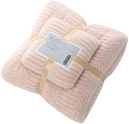 Coral Velvet Bath Towel Set of 6 with Washcloth