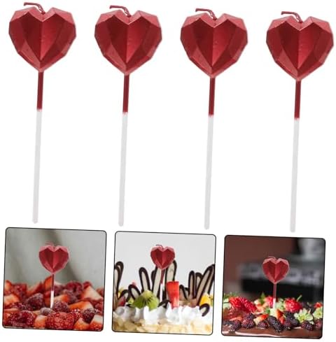 PRETYZOOM Birthday Cake Heart Candles 8 Pack Decor Set 1