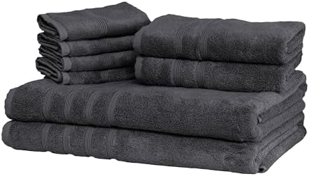 Mosobam Luxury Turkish 8pc Towel Set - Charcoal Gray